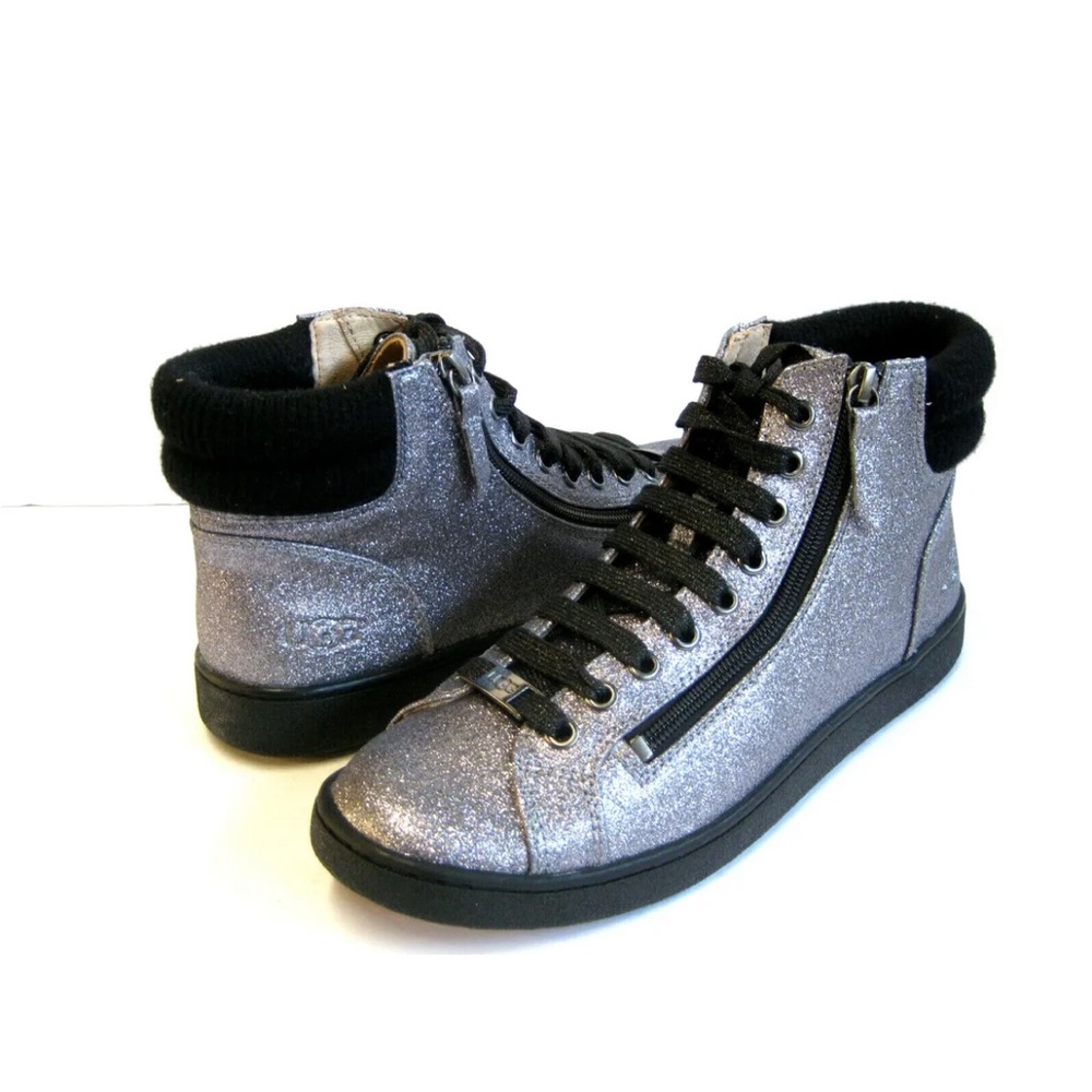 UGG olive gunmetal glitter sneakers shoes - Picture 2 of 8